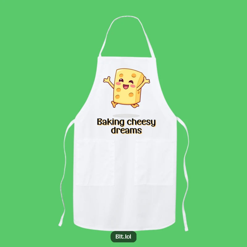 Funny Cheese Slice Apron Kitchen Jumping Character Humorous Chef Gift