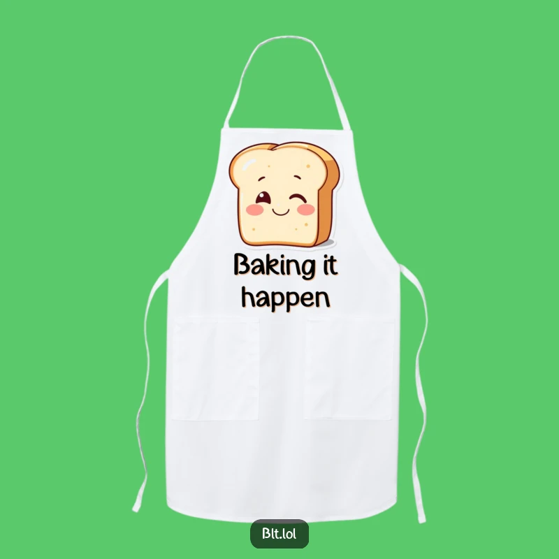Funny Winking Bread Apron - Smiling Chef Toast Kitchen Gift