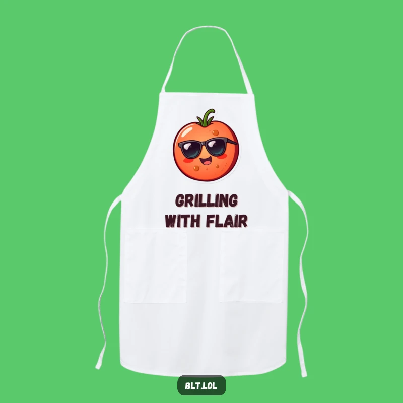 Funny Tomato Sunglasses Apron - Cheerful Chef Veggie Kitchen Gift