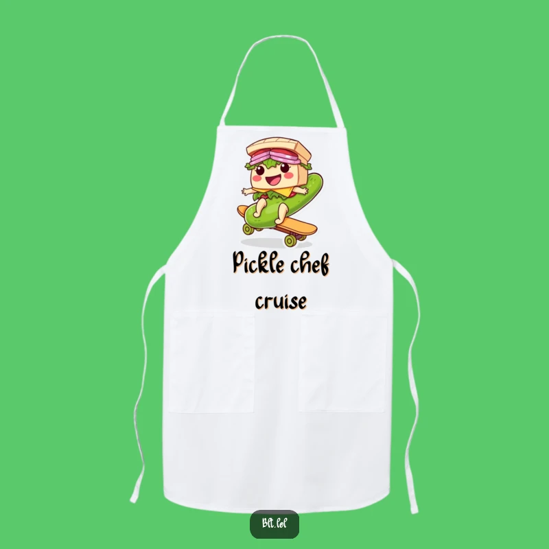 Funny Riding BLT Sandwich Apron: Kitchen Pickle Skateboard Humor, Great Gift