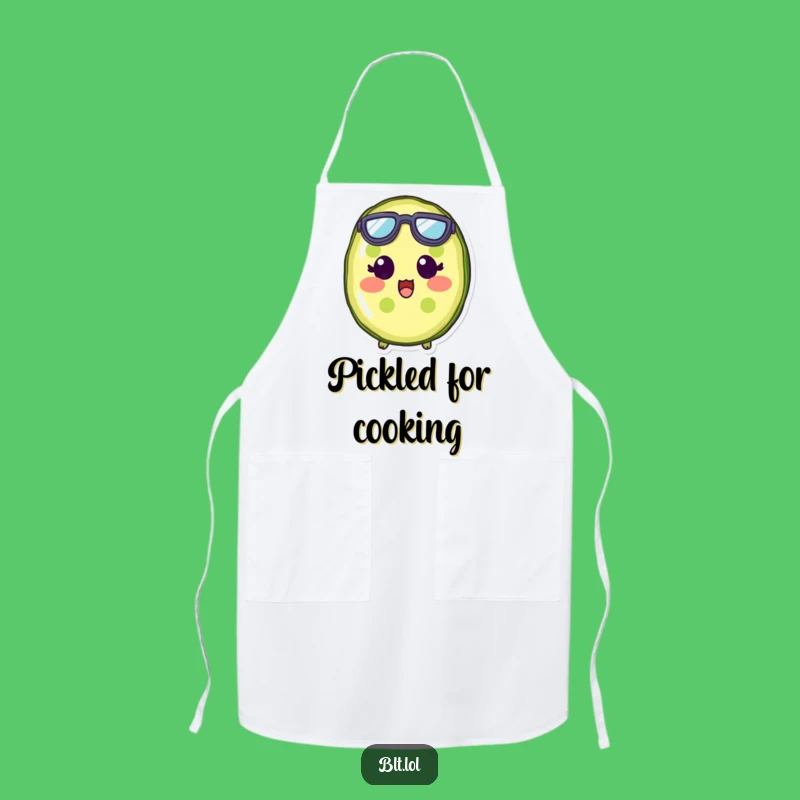Funny Surprised Pickle Slice Goggles Apron - Cook with Shock & Style