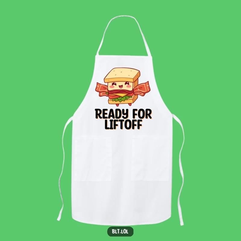 Funny BLT Sandwich Apron: Kitchen Bacon Wings Flying Humor, Great Gift