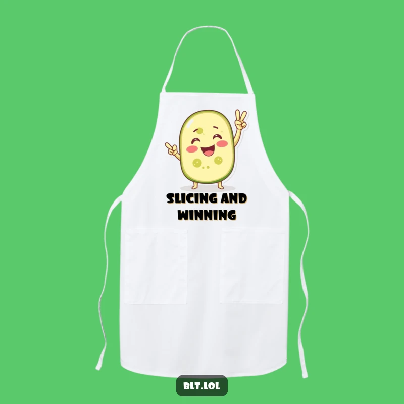 Funny Victorious Pickle Slice Apron - Chef's Winning Kitchen Companion