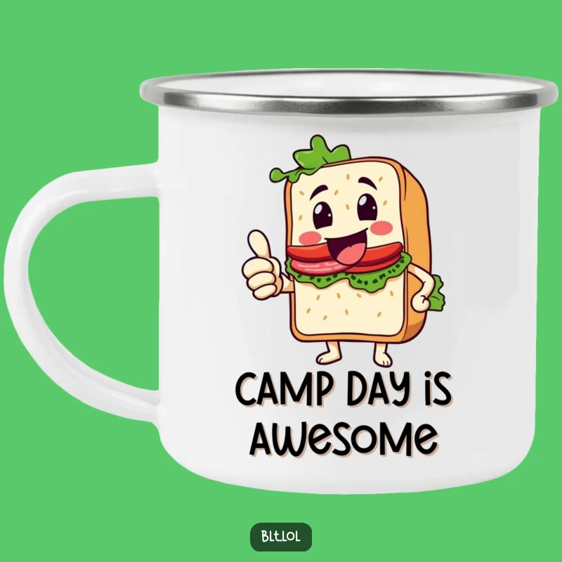 Funny Thumbs Up BLT Sandwich Camping Mug - Positive Vibes for Outdoor Adventures