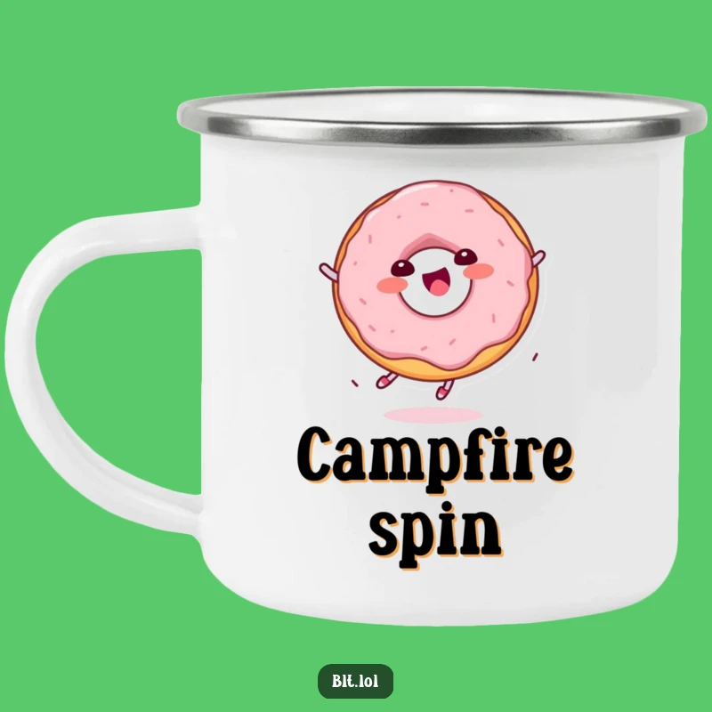 Funny Kawaii Donut Spinning Camping Mug: Sweet Brew for Adventures