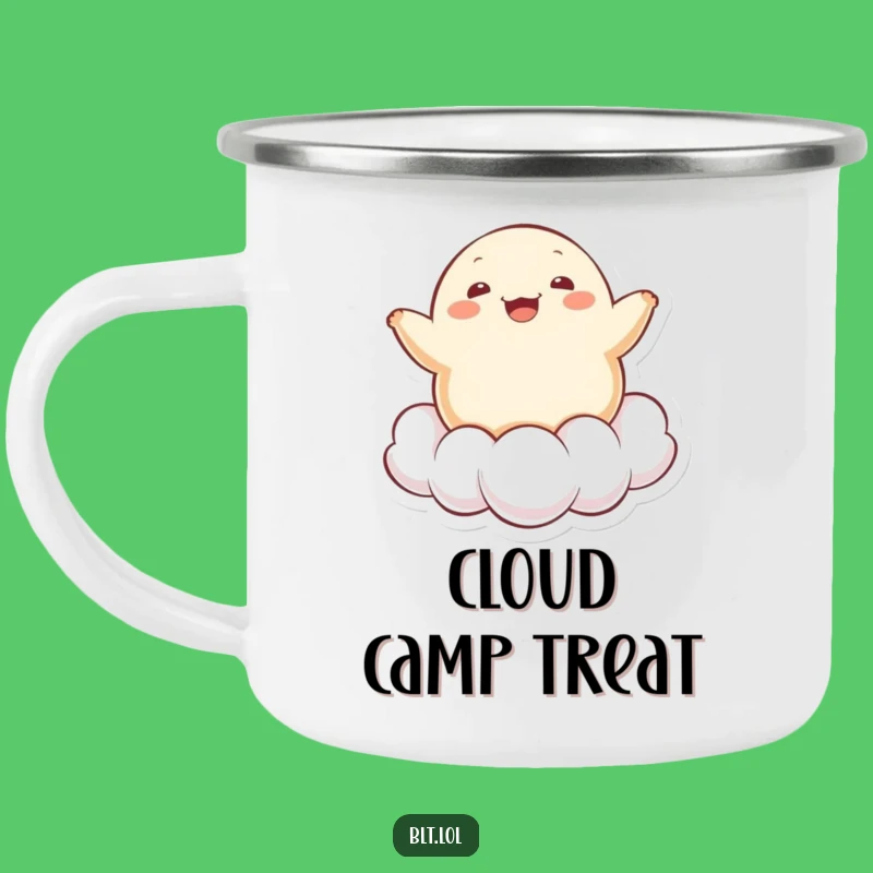 Funny Kawaii Dumpling Cloud Camping Mug: Heavenly Brew for Outdoor Bliss