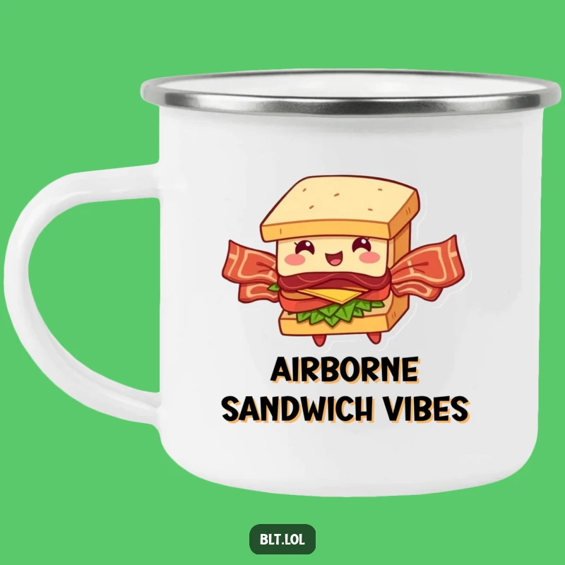 Funny BLT Sandwich Camping Mug: Adventure Bacon Wings Design, Great Gift