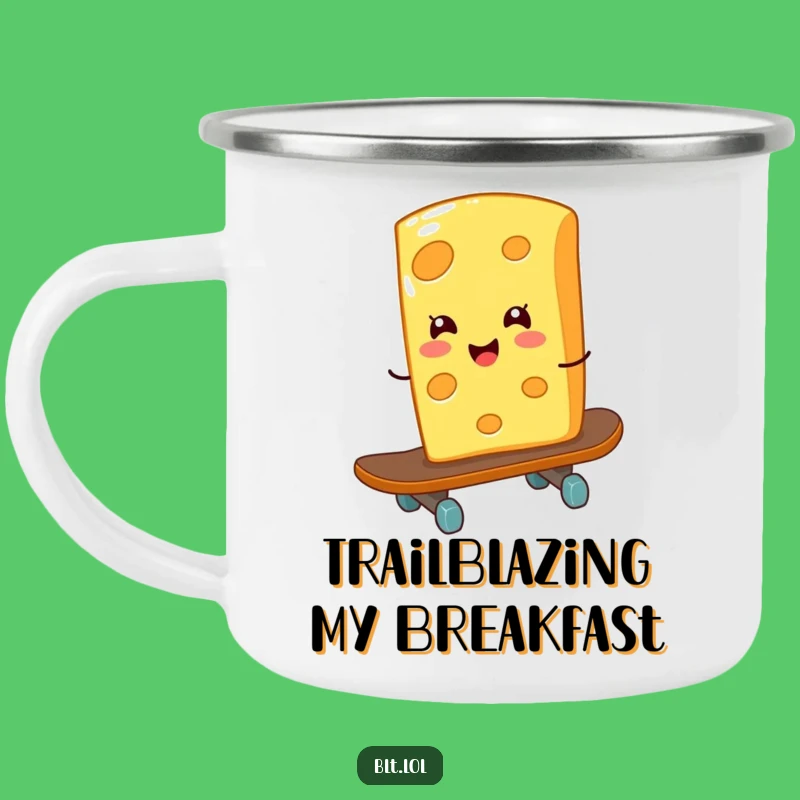 Funny Cheese Skateboard Camping Mug - Giggling Rad Outdoor Gift