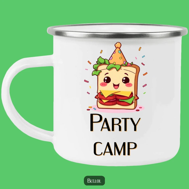 Funny BLT Party Sandwich Camping Mug - Festive Outdoor Humor