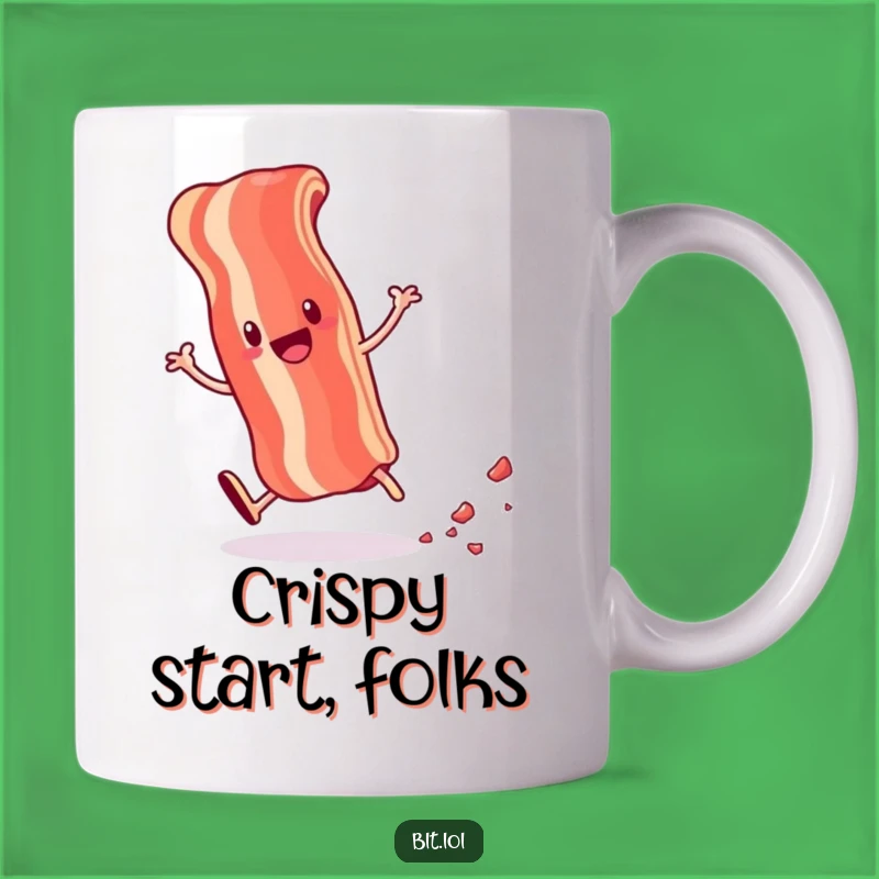 Funny Bacon Cartwheel Mug - Hilarious Anthropomorphic Foodie Gift for Breakfast Lovers