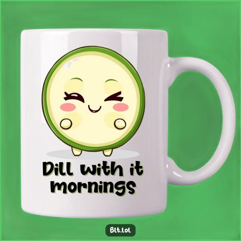 Funny Pickle Slice Mug Winking Mischievous Character A Hilarious Gift