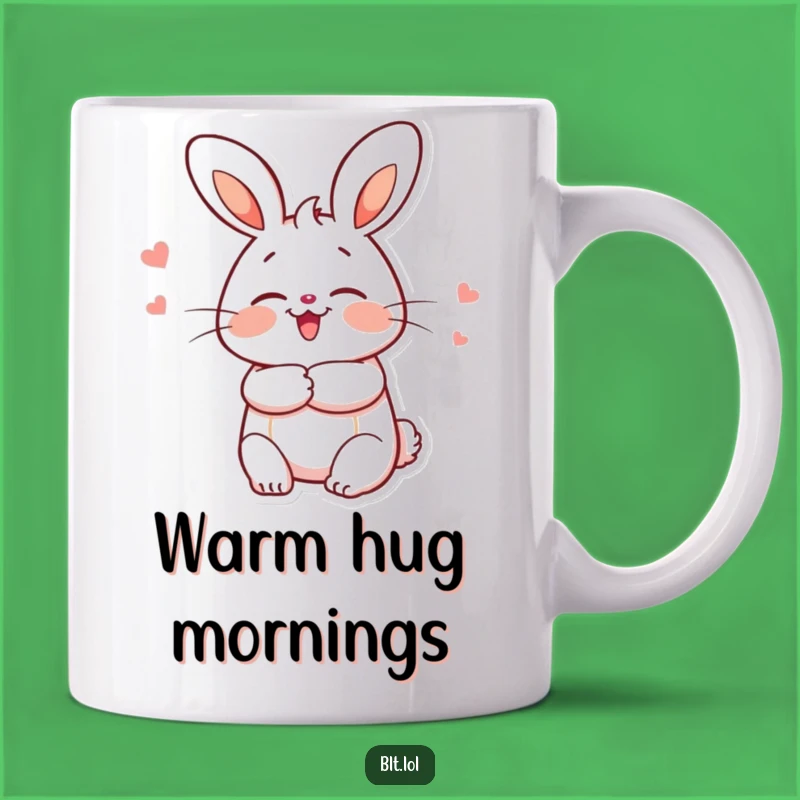 Funny Bun Hugging Mug: Share the Warmth with a Baked Goodie!