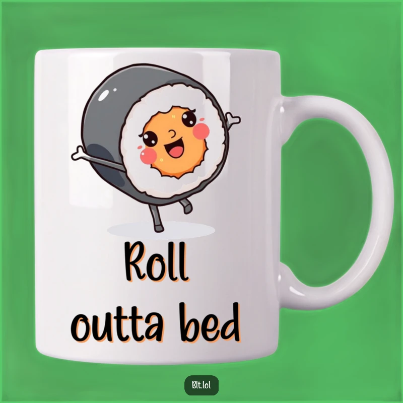Funny Kawaii Sushi Roll Cartwheel Mug: Hilarious Gift for Food Lovers and Gymnasts