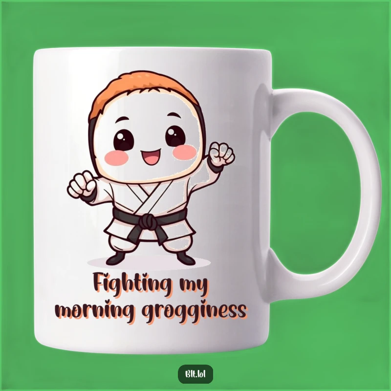 Funny Sushi Karate Chop Mug: Hilarious Asian Food Gift for Martial Arts Fans