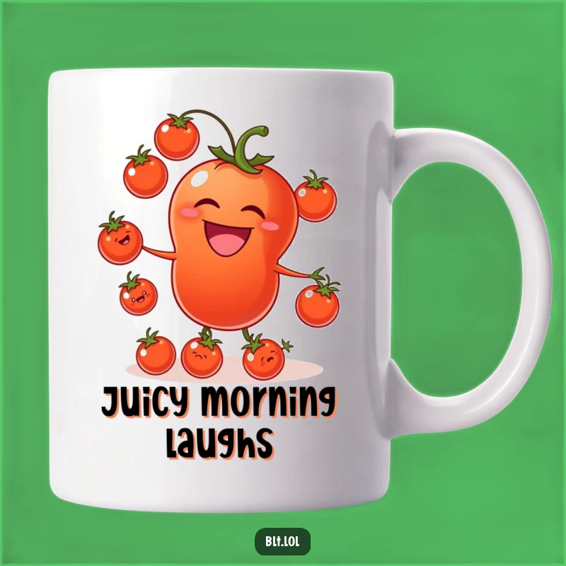 Funny Tomato Juggling Mug: Hilarious Veggie Humor for Kitchen Lovers