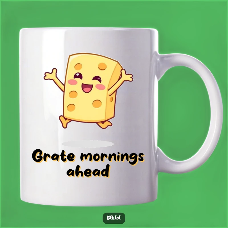 Funny Cheese Slice Mug Happy Jumping Character A Deliciously Funny Gift