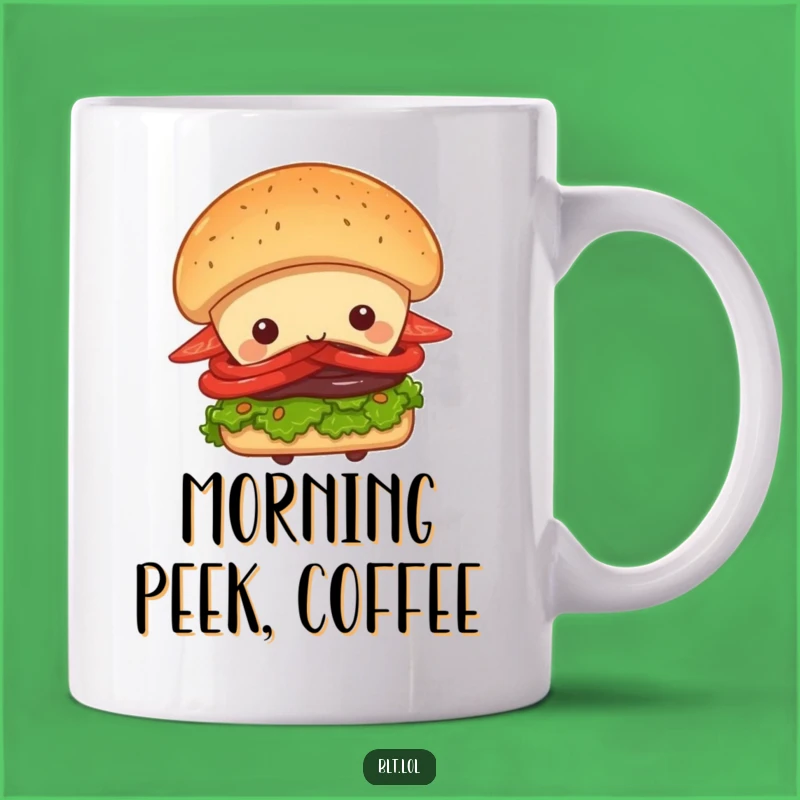 Funny Peek-a-Boo BLT Sandwich Mug - Playful Surprise Gift for Sandwich Lovers