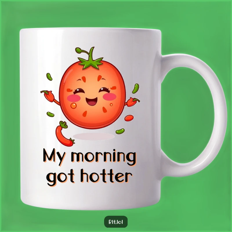 Funny Smiling Tomato Juggling Seeds Mug: A Hilarious Gift for Veggie Lovers!