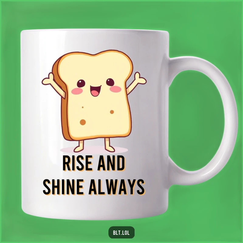 Funny Joyful Bread Mug - Happy Anthropomorphic Foodie Gift for Morning Smiles