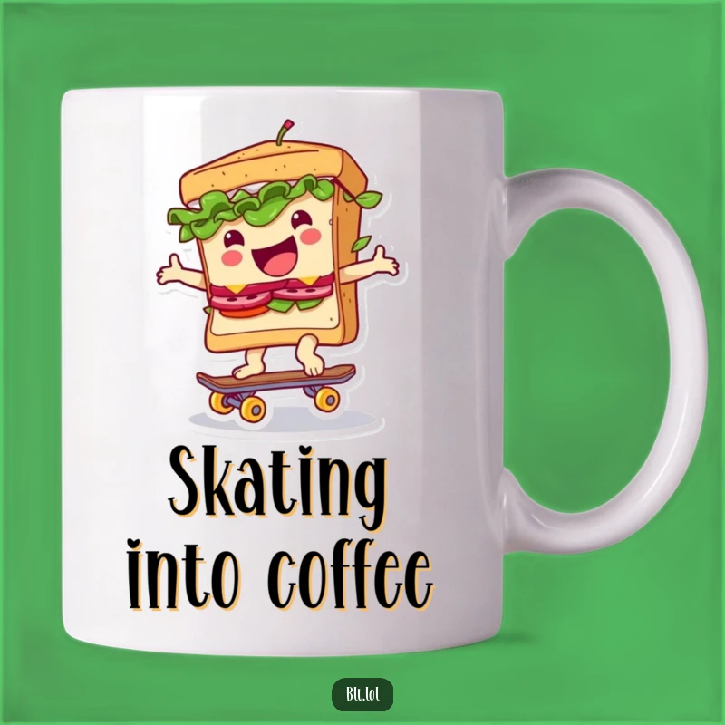 Funny BLT Skateboard Sandwich Mug: Roll into Fun with This Hilarious Sandwich Lover Gift