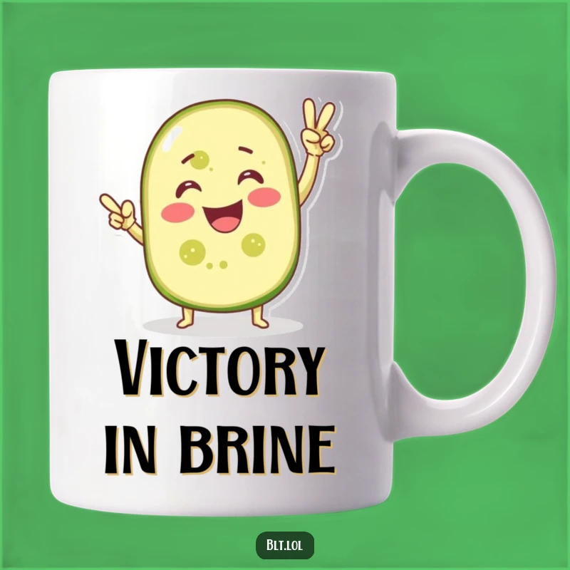 Funny Victorious Pickle Slice Mug - Hilarious Dill Gift for Winners