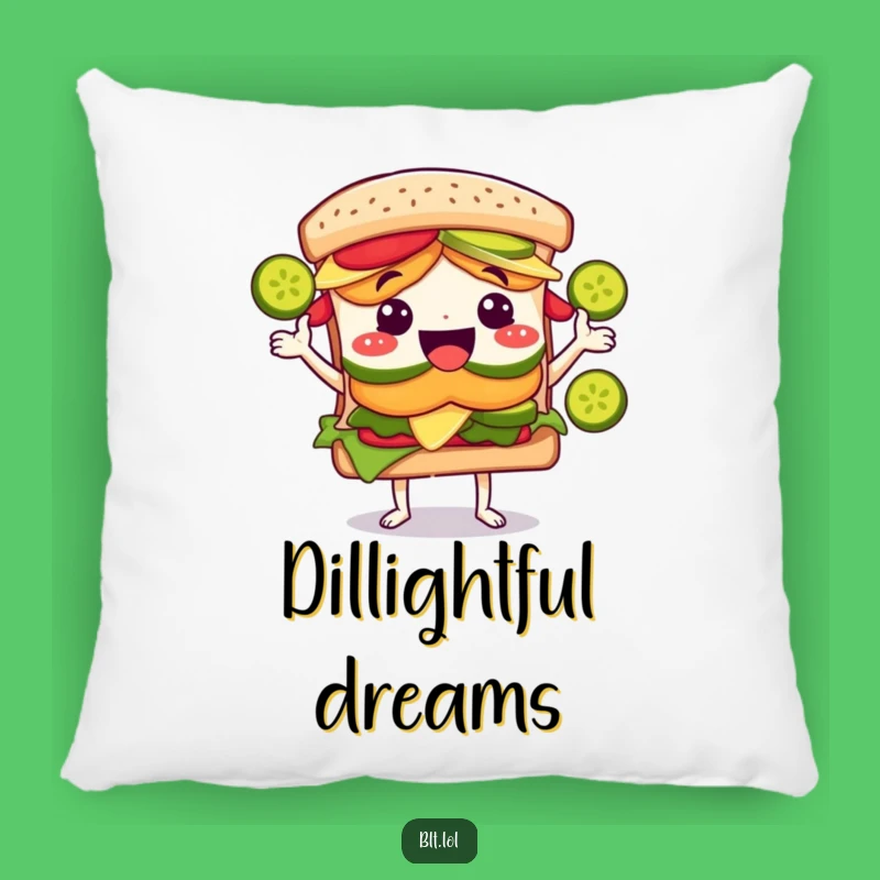 Comfy Funny BLT Sandwich Pickle Juggling Pillow - Cozy Humorous Accent