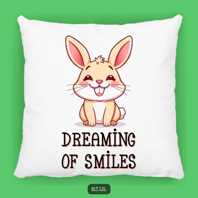 Cozy Funny Happy Bun Grinning Pillow - Soft & Hilarious Home Decor Gift
