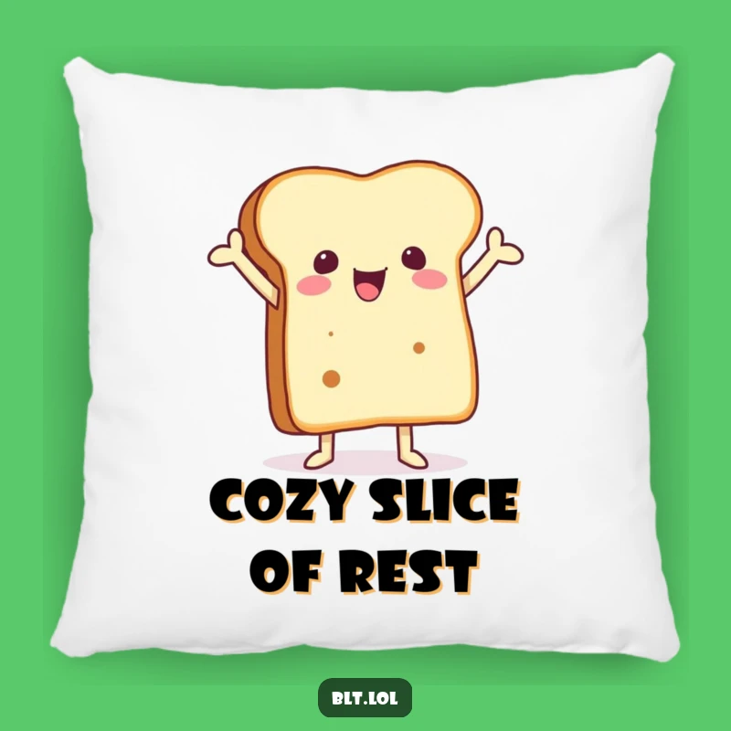 Funny Bread Pillow - Soft & Cheerful Anthropomorphic Foodie Comfort Gift