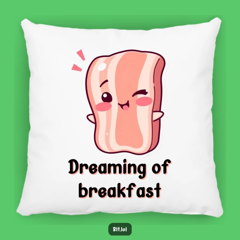 Funny Winking Bacon Pillow - Cozy Breakfast Accent for Playful Comfort