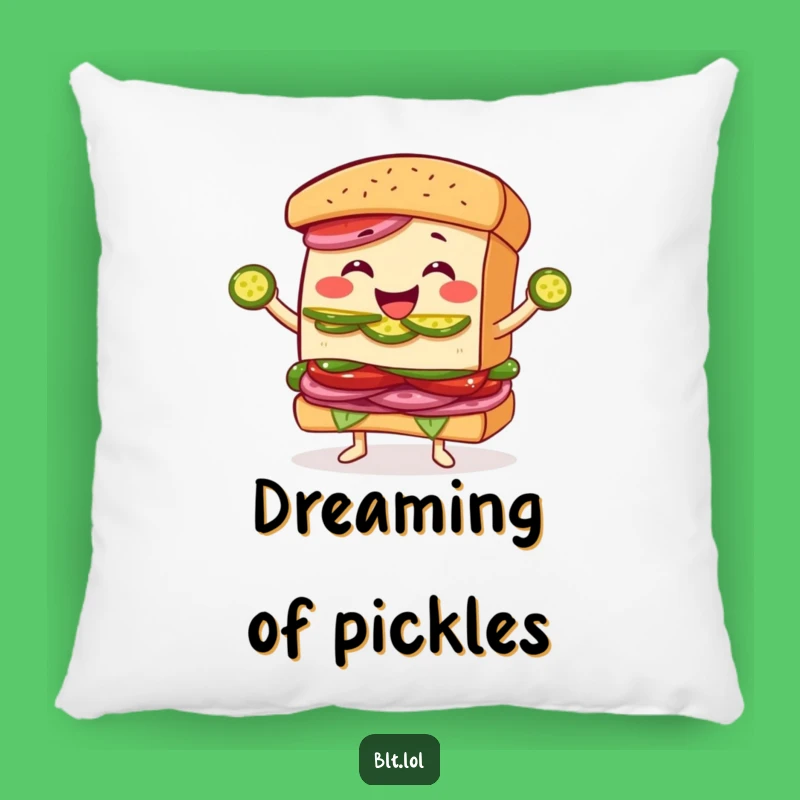 Funny Juggling BLT Sandwich Pillow: Cozy Pickle Slice Cushion, Perfect Gift