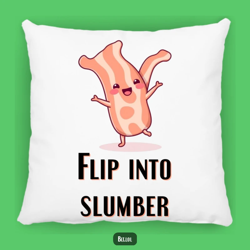Funny Bacon Cartwheel Pillow: Comfort with a Side of Breakfast Fun