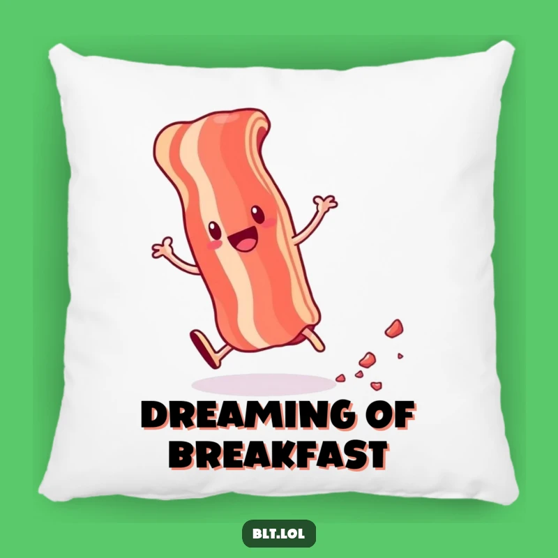 Funny Bacon Pillow - Soft & Energetic Anthropomorphic Foodie Comfort Gift