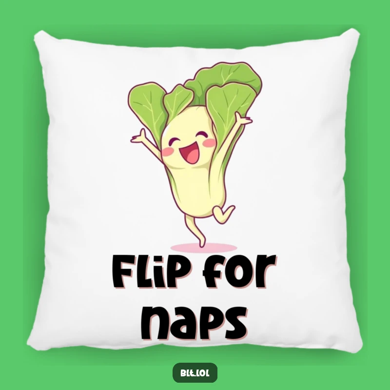 Funny Excited Lettuce Leaf Gymnastics Flip Pillow - Comfy & Energetic