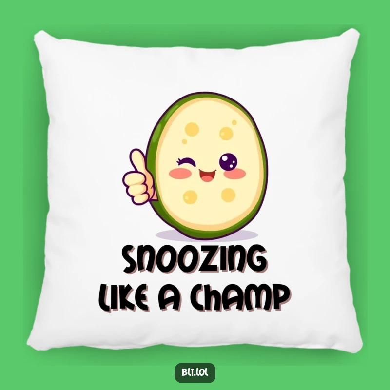 Funny Happy Pickle Thumbs Up Pillow - Positive Cozy Gift