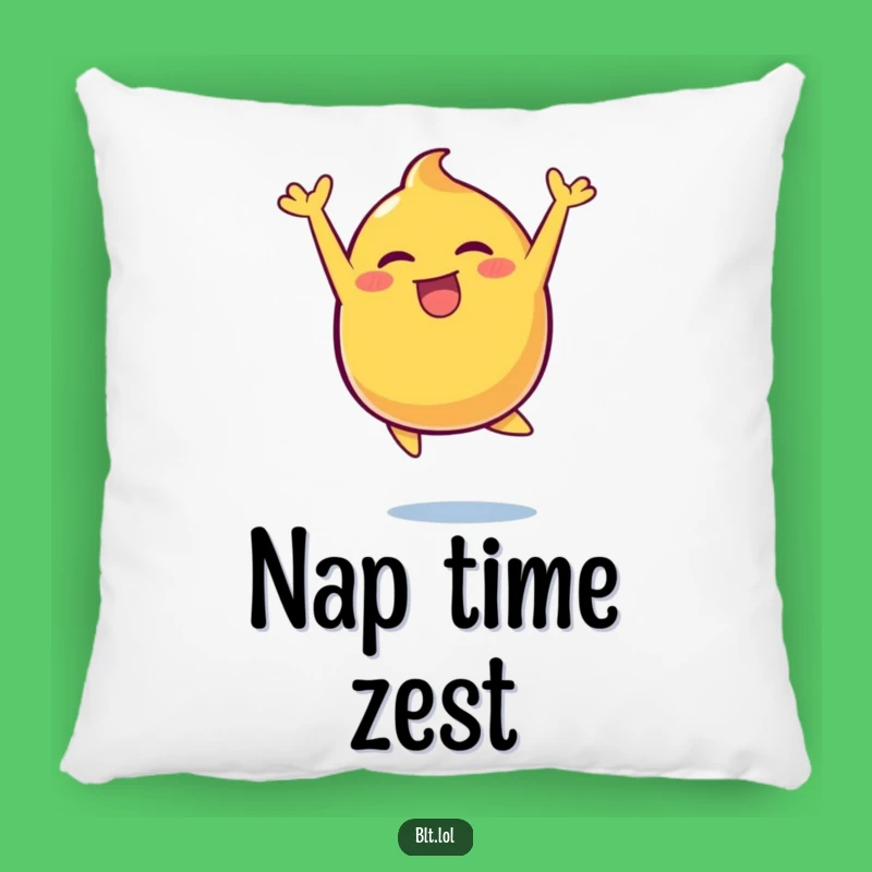 Funny Mustard Blob Leaping Pillow: Cuddle Up with Condiment Cheer!