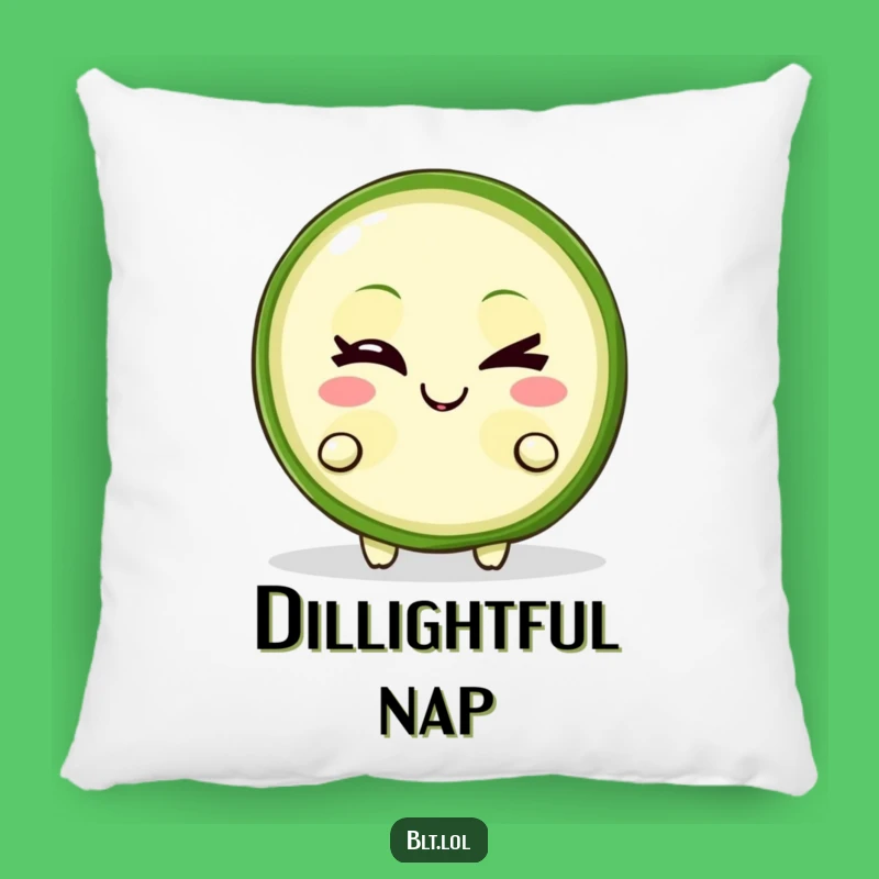 Funny Pickle Slice Pillow Extra Comfy Winking Character Soft Foodie Gift