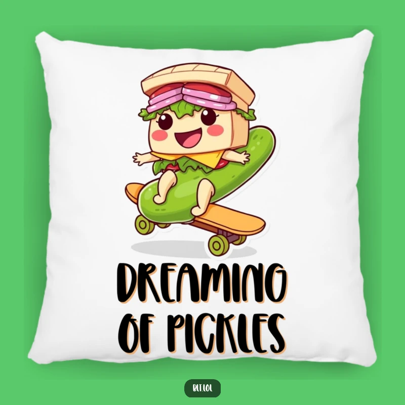 Funny Riding BLT Sandwich Pillow: Cozy Pickle Skateboard Cushion, Perfect Gift