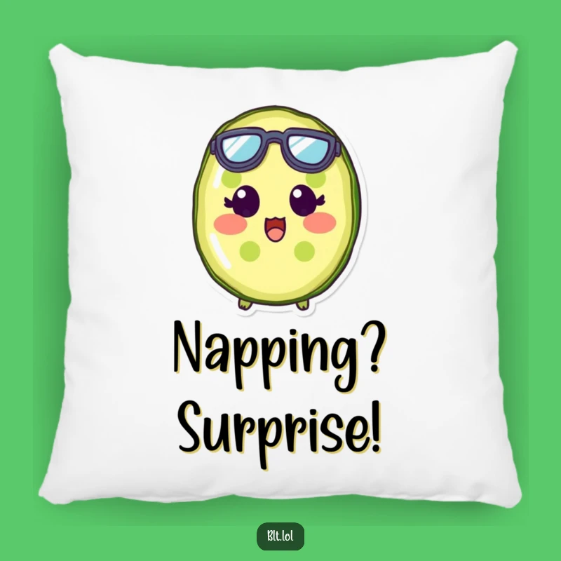 Funny Surprised Pickle Slice Goggles Pillow - Comfy Reaction Cushion