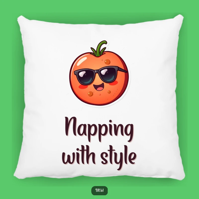 Funny Tomato Sunglasses Pillow - Cheerful Cozy Veggie Accent Gift