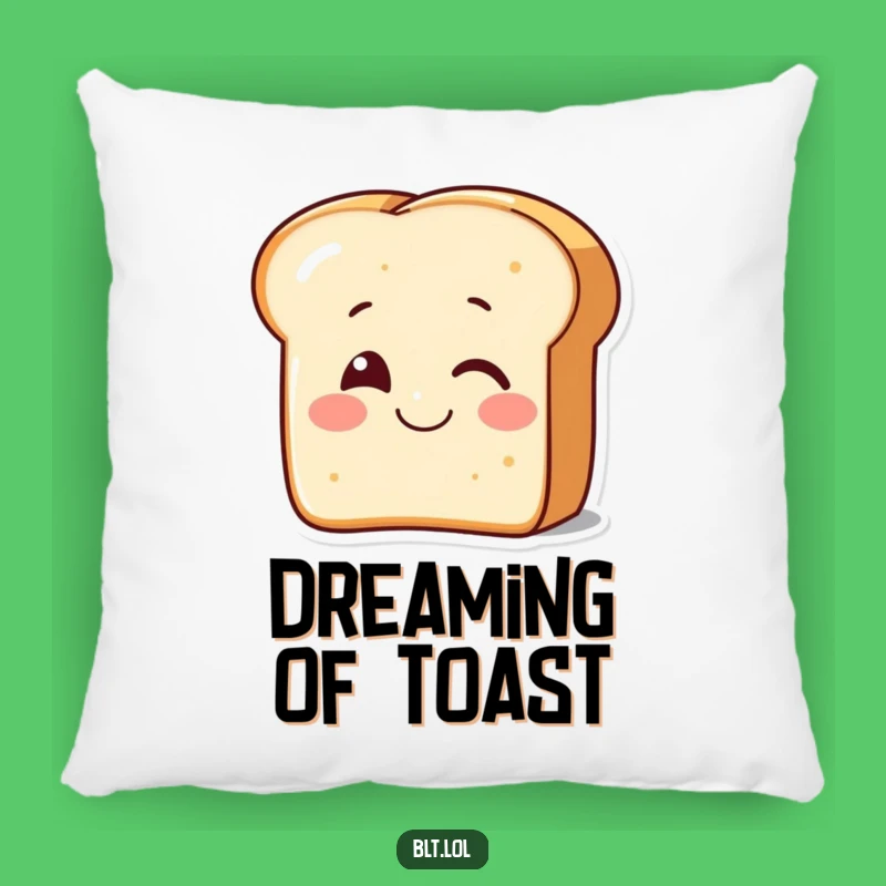 Funny Winking Bread Pillow - Smiling Cozy Toast Accent Gift