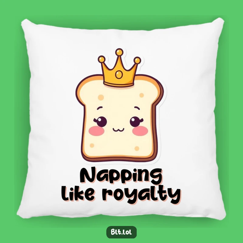 Funny Royal Bread Slice Pillow - Cozy Carb Accent for Regal Comfort