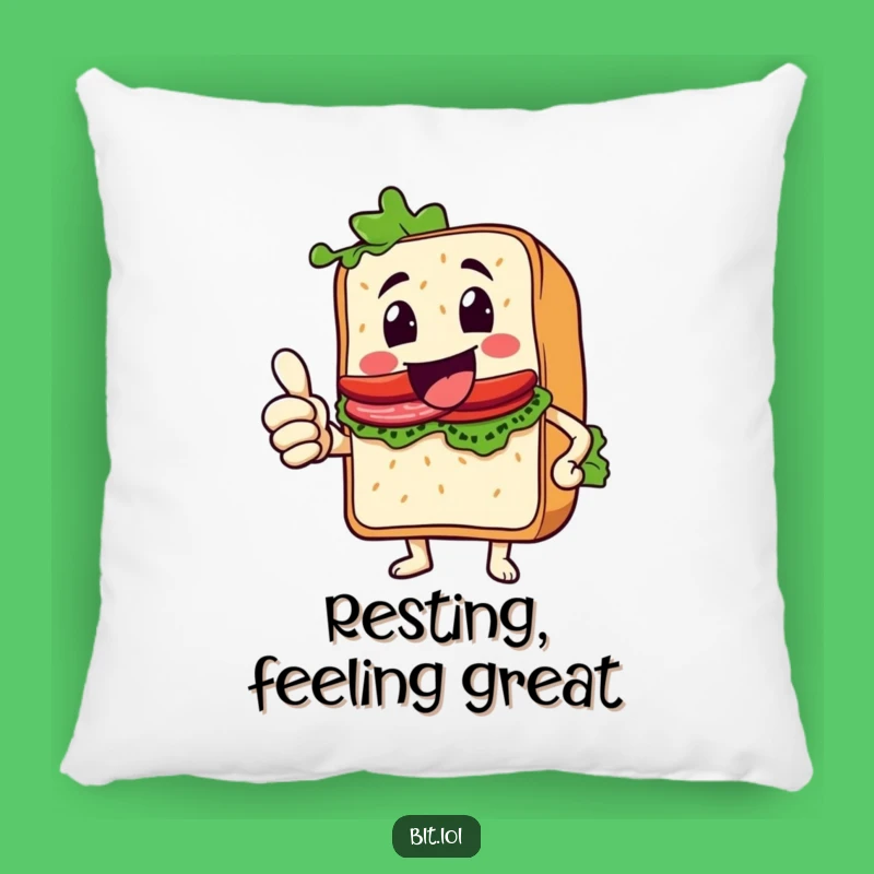 Funny Thumbs Up BLT Sandwich Pillow - Cozy Comfort with a Positive Message