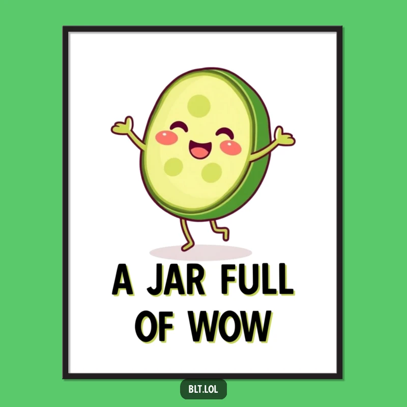 Funny Pickle Cartwheel Digital Art: Instant Energy for Walls & Gifts