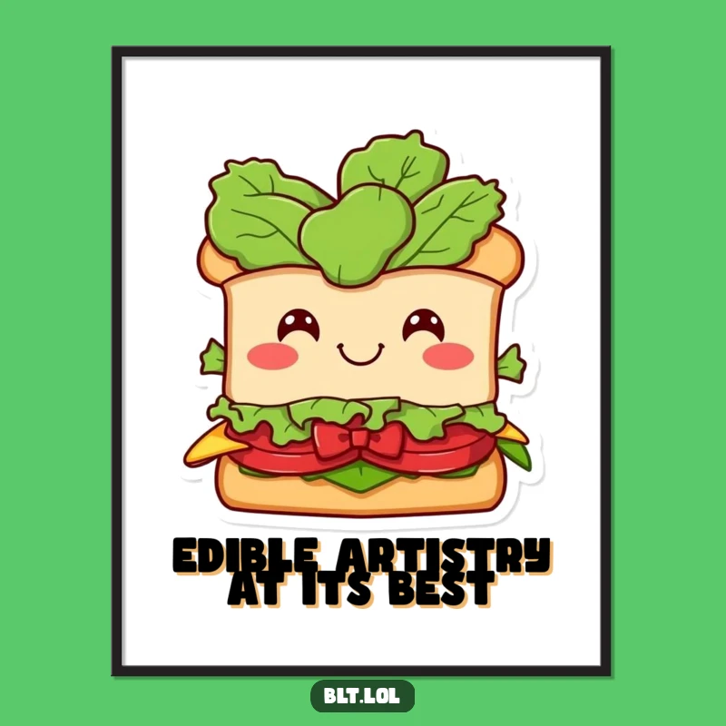 Funny BLT Sandwich Digital Art - Whimsical Foodie Print, Perfect Humorous Gift