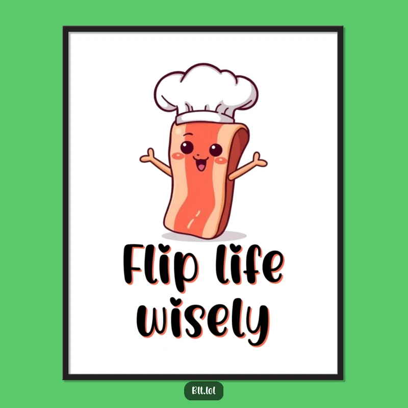 Hilarious Funny Bacon Chef Hat Digital Art - Instant Culinary Decor