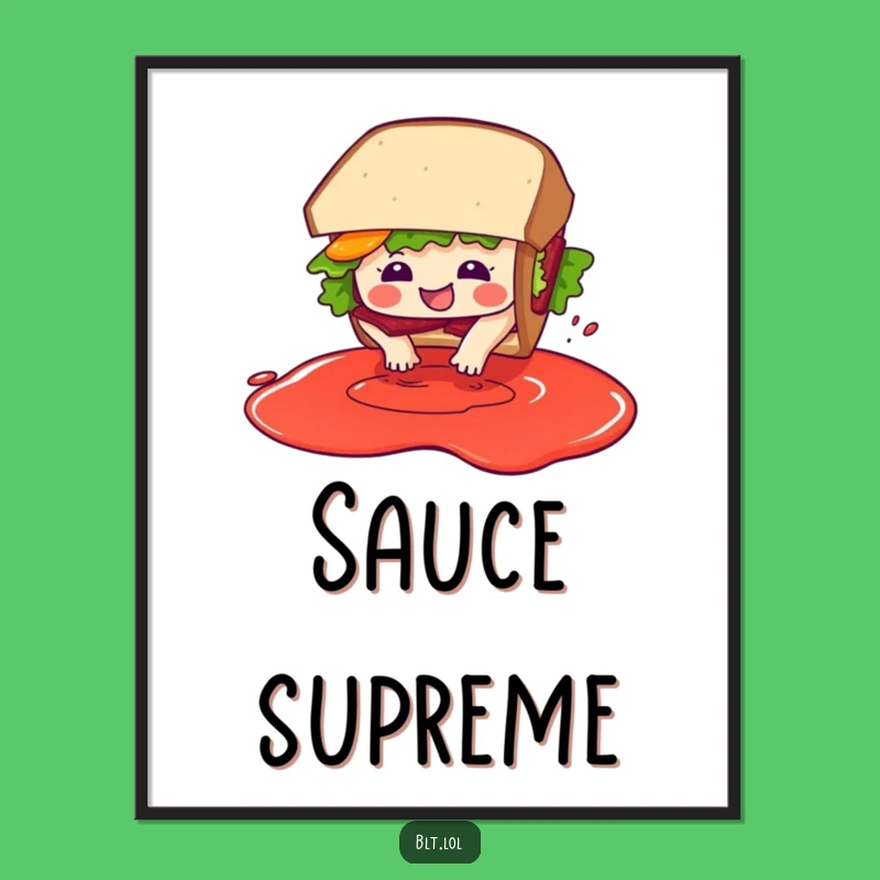 Funny BLT Sandwich Sauce Dive Digital Art - Instant Humorous Decor