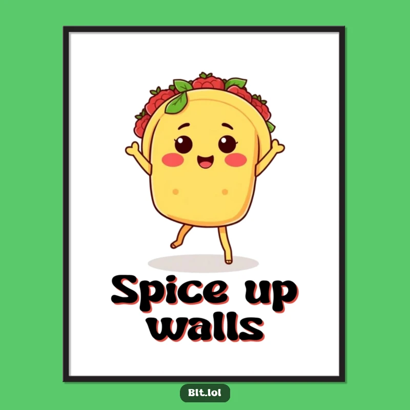 Funny Kawaii Taco Salsa Dancer Print: Instant Joyful Decor for Walls