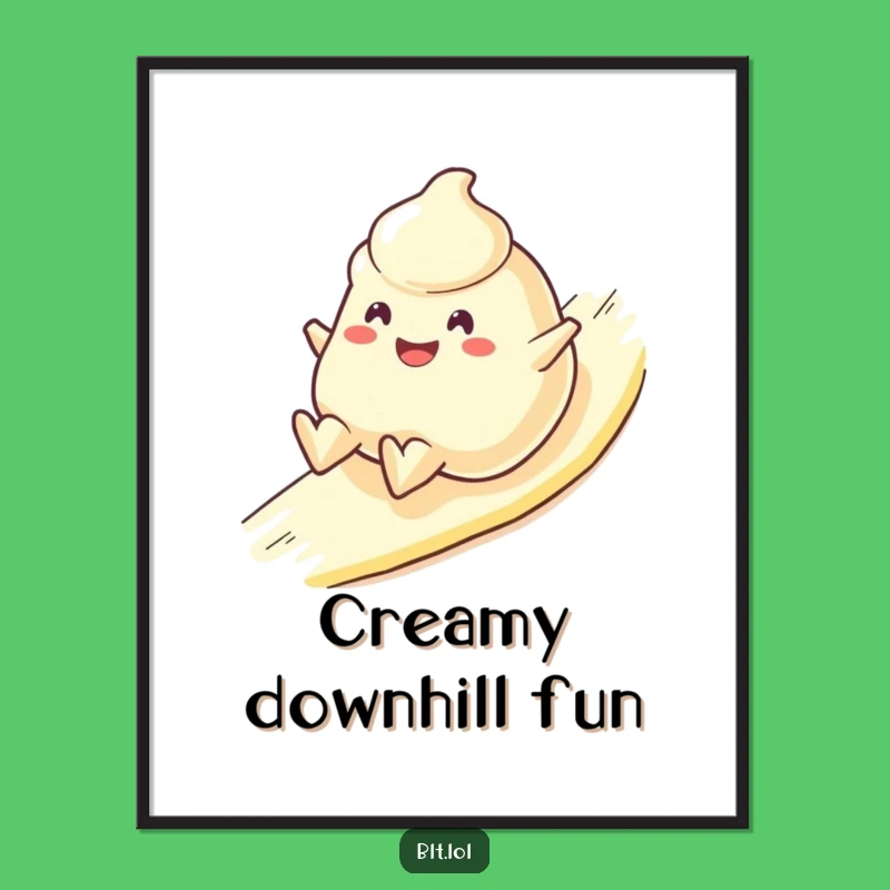 Funny Mayo Blob Digital Art Cheerful Sliding Character Instant Foodie Gift