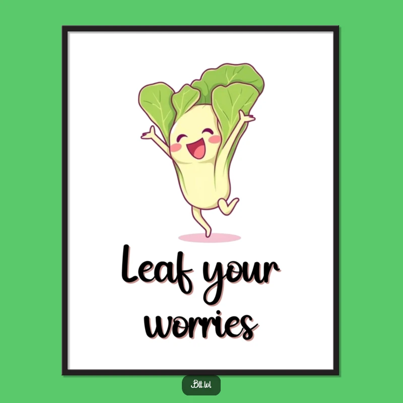 Hilarious Funny Lettuce Leaf Gymnastics Flip Digital Art - Instant Energetic Decor
