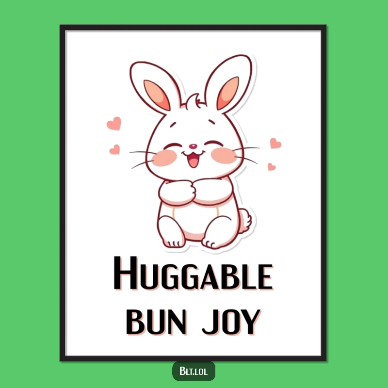 Funny Bun Hugging Digital Print: Instant Cozy Decor!